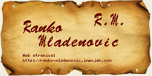 Ranko Mladenović vizit kartica